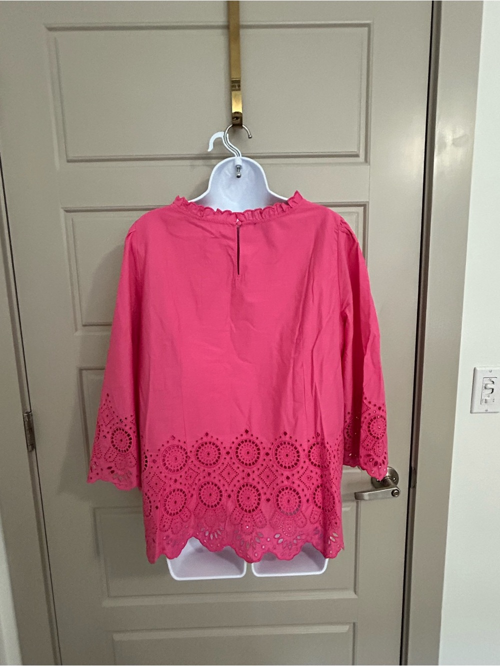 Talbots Pink Eyelet Tunic Top - Picture 4 of 8